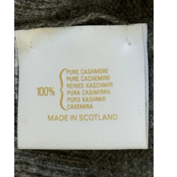 Pringle Cashmere Sweater V-Neck Made in Scotland Soft Knit Heather Gray Size 44 - Picture 6 of 11